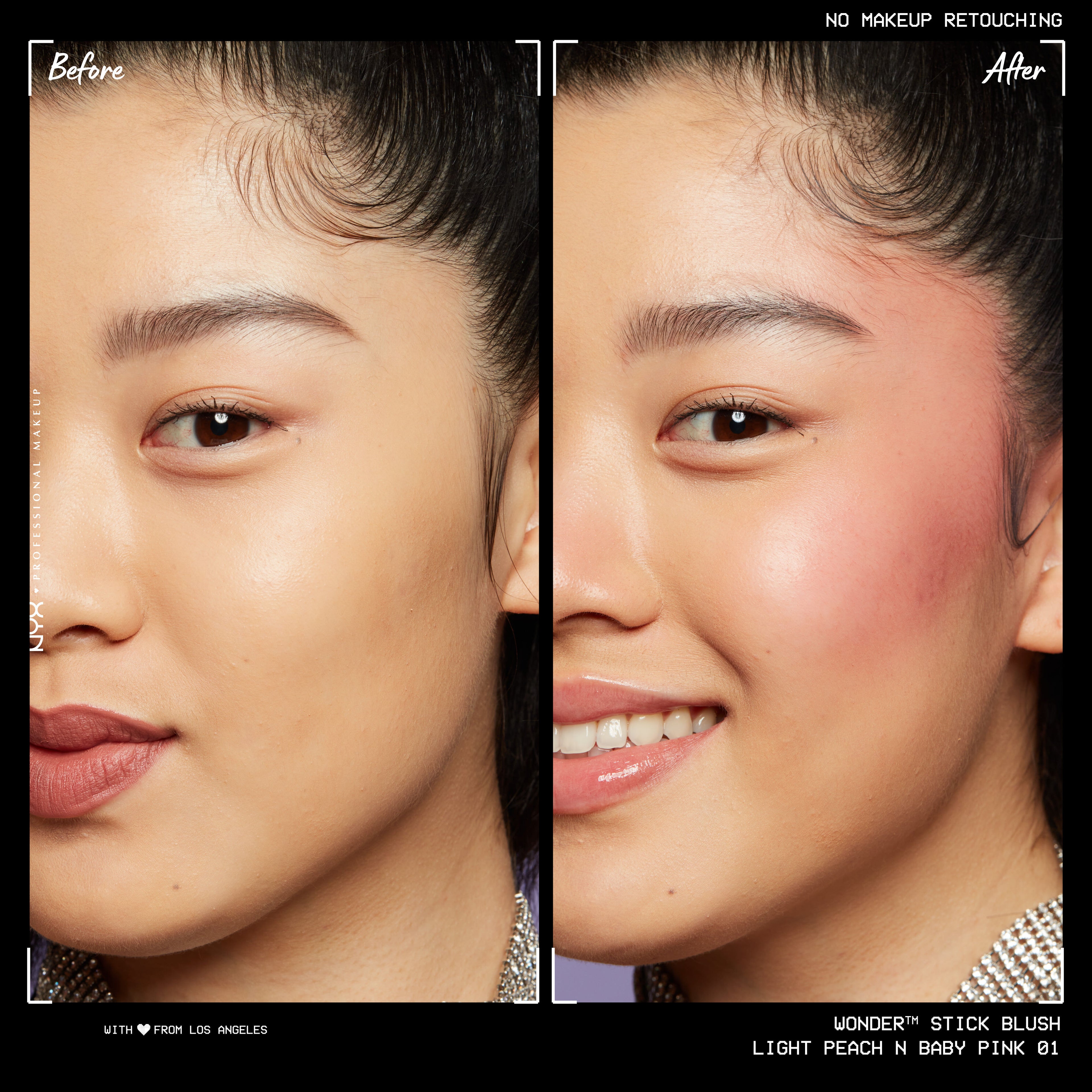 NYX Wonder Stick Dual Ended Cream Blush Stick, Light Peach