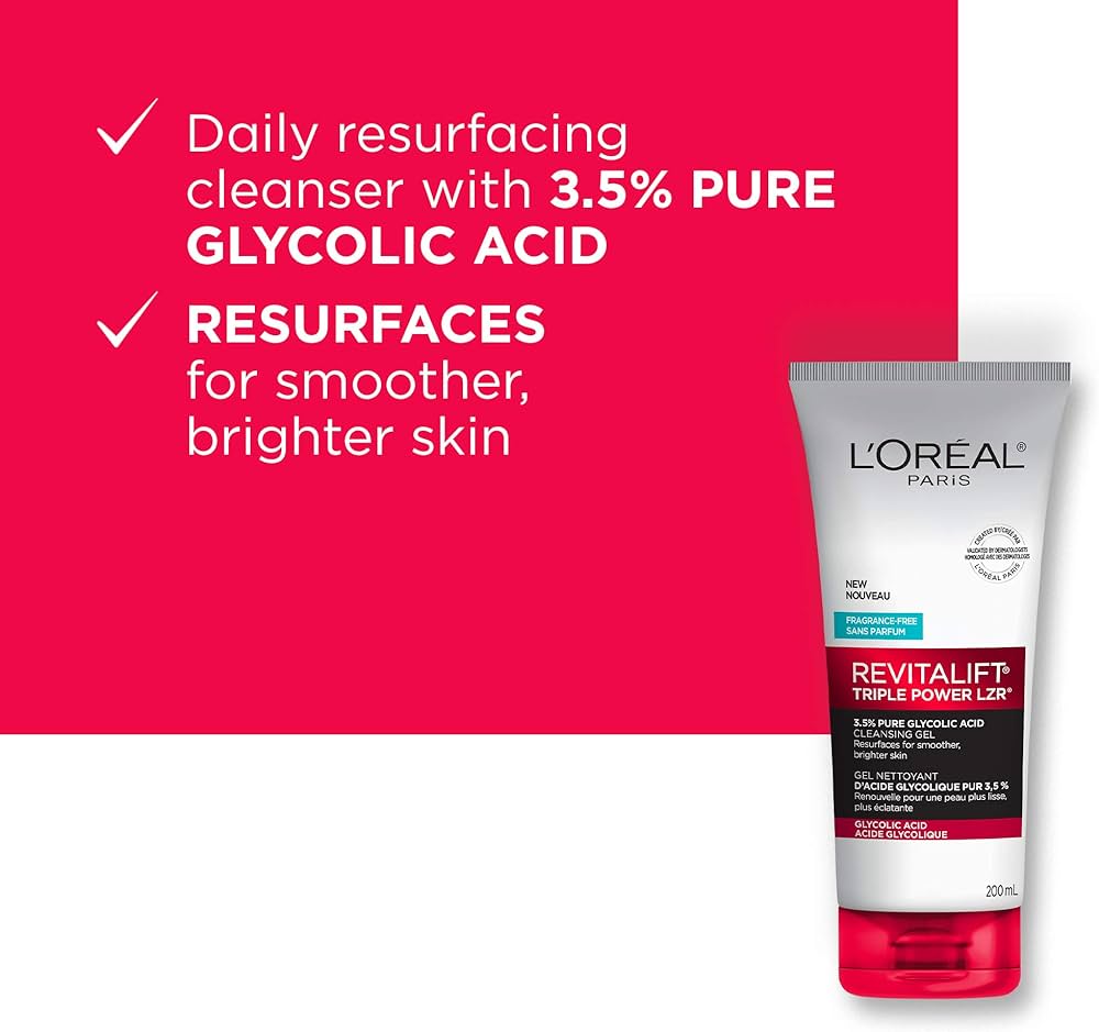 LOREAL Triple Power LZR 3.5% Pure Glycolic Acid Cleansing Gel 200ML