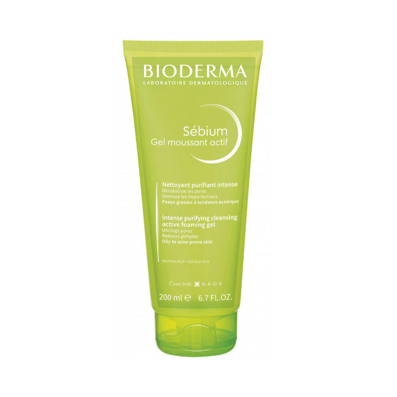 A tube of Bioderma Sebium HYDRA Cleanser against a white background.