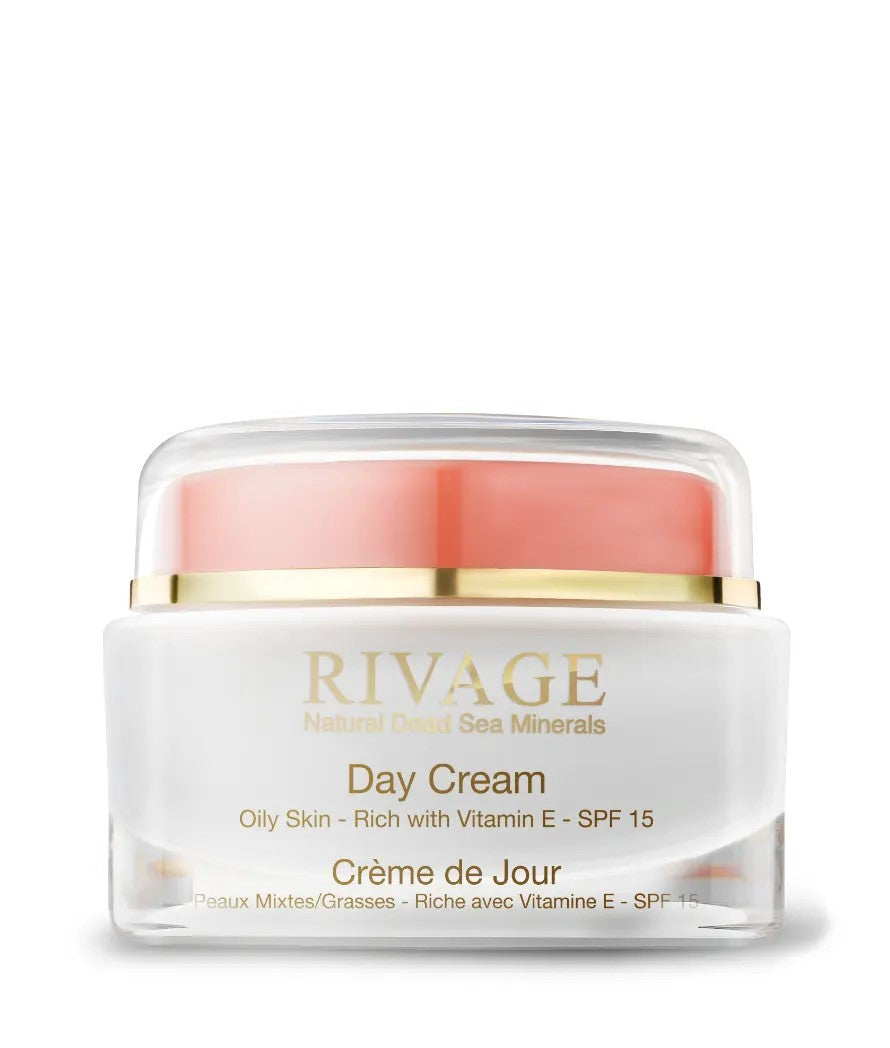 RIVAGE Day Cream with Vitamin E for Oily Skin - SPF 15 - Jar 50ml