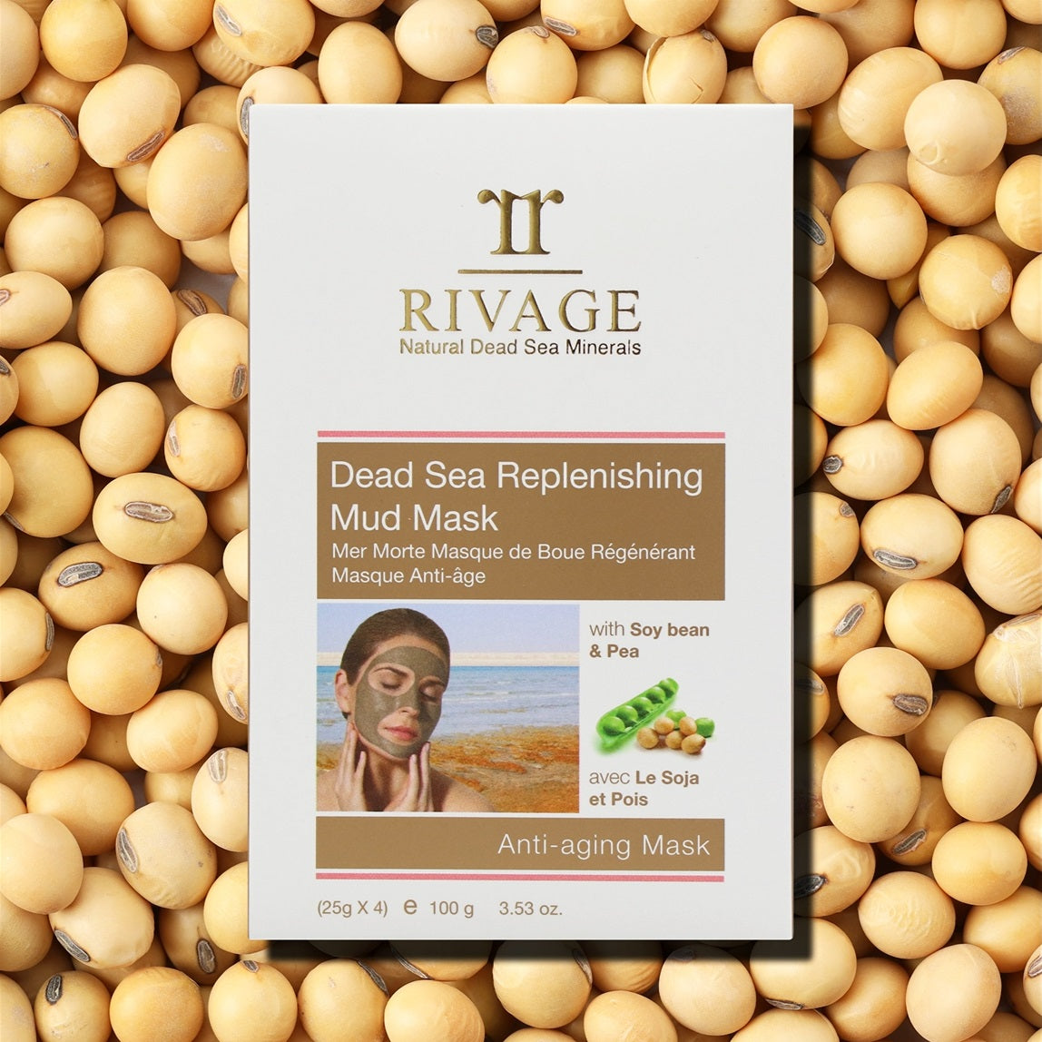 RIVAGE Dead Sea Replenishing Facial Mud Mask - Pack of 4 Sachets (25g X 4)