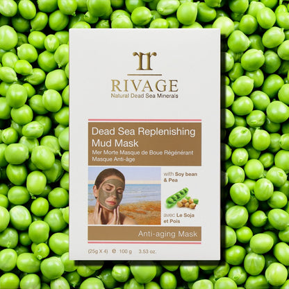 RIVAGE Dead Sea Replenishing Facial Mud Mask - Pack of 4 Sachets (25g X 4)