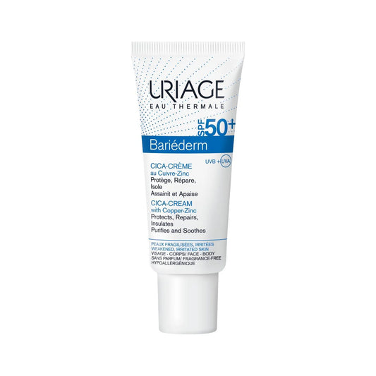 URIAGE Bariéderm Cica-Cream with Copper-Zinc SPF50+ - Weakened Irritated Skin