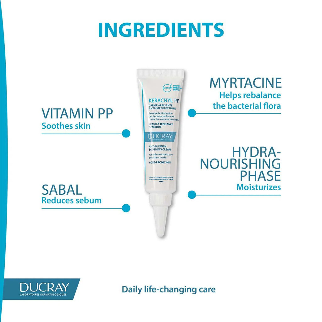 DUCRAY Keracnyl PP Anti-Blemish Soothing Cream - Acne-Prone Skin