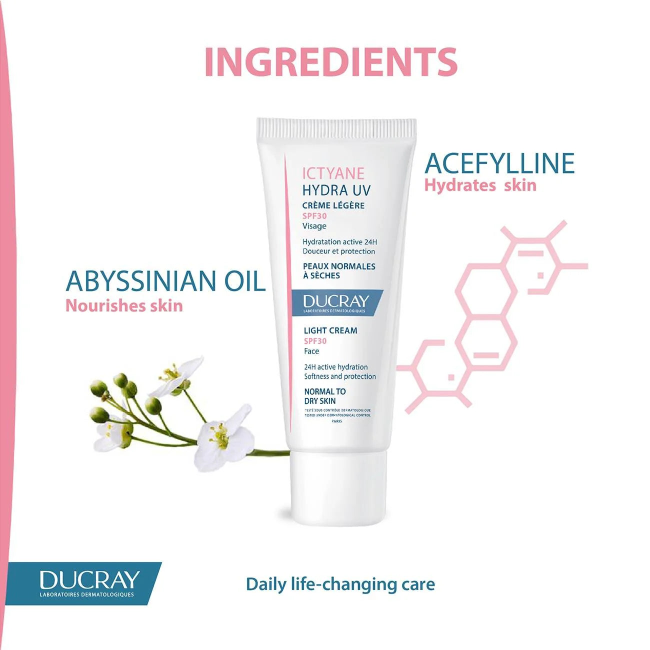 DUCRAY Ictyane Hydra UV Light Face Cream SPF30