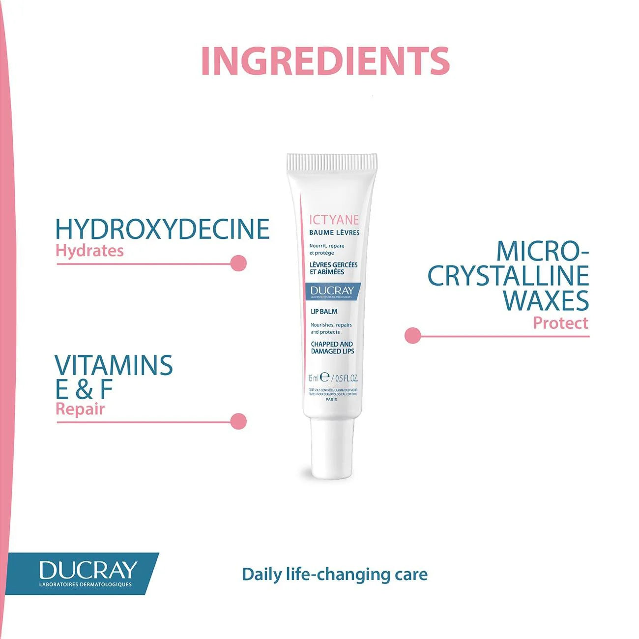 DUCRAY Ictyane Lip Balm - Chapped and Damaged Lips