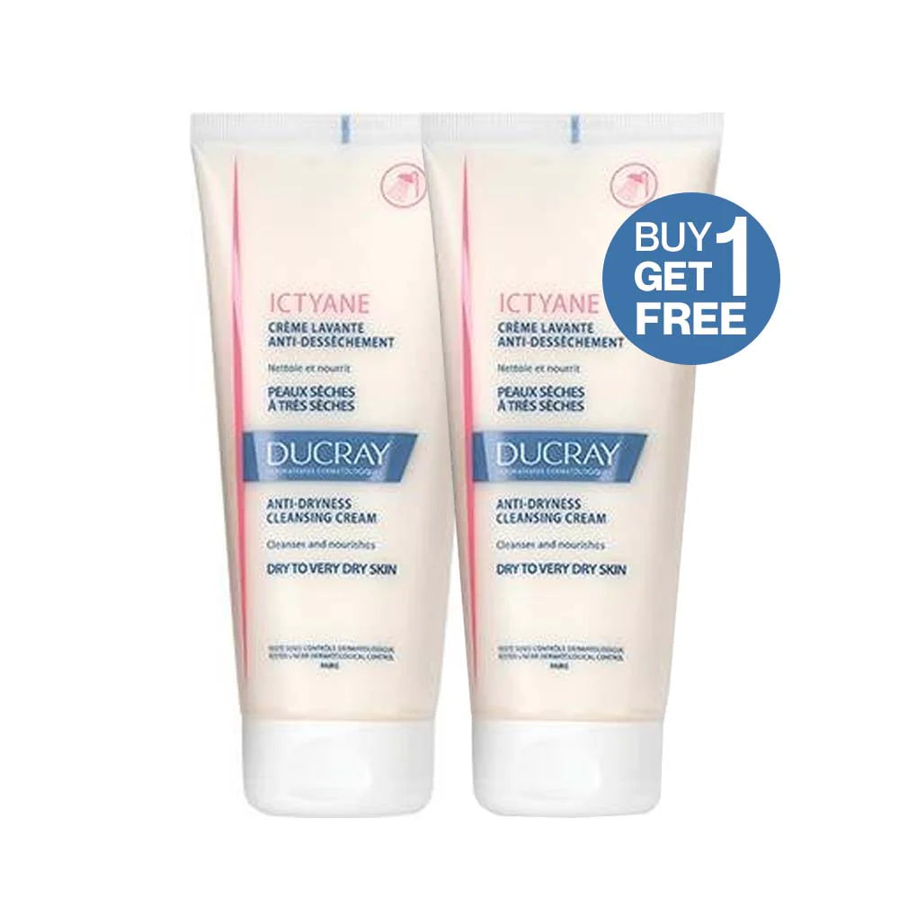 DUCRAY Ictyane Cleansing Shower Cream - Face and Body - Pack Of 2
