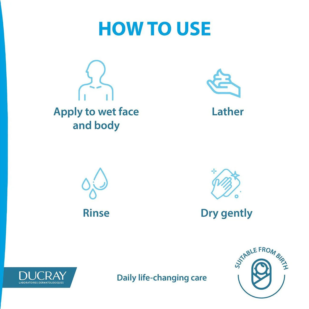 DUCRAY Dexyane Ultra-Rich Cleansing Gel, Face and Body - Very Dry and Atopy-Prone Skin