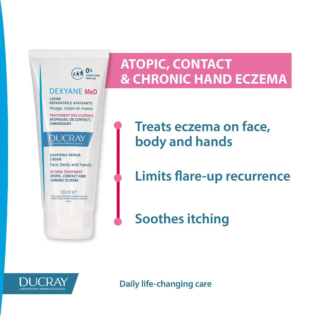 DUCRAY Dexyane MeD Soothing Repair Cream - Eczema Treatment - Atopic, Contact and Chronic Eczema