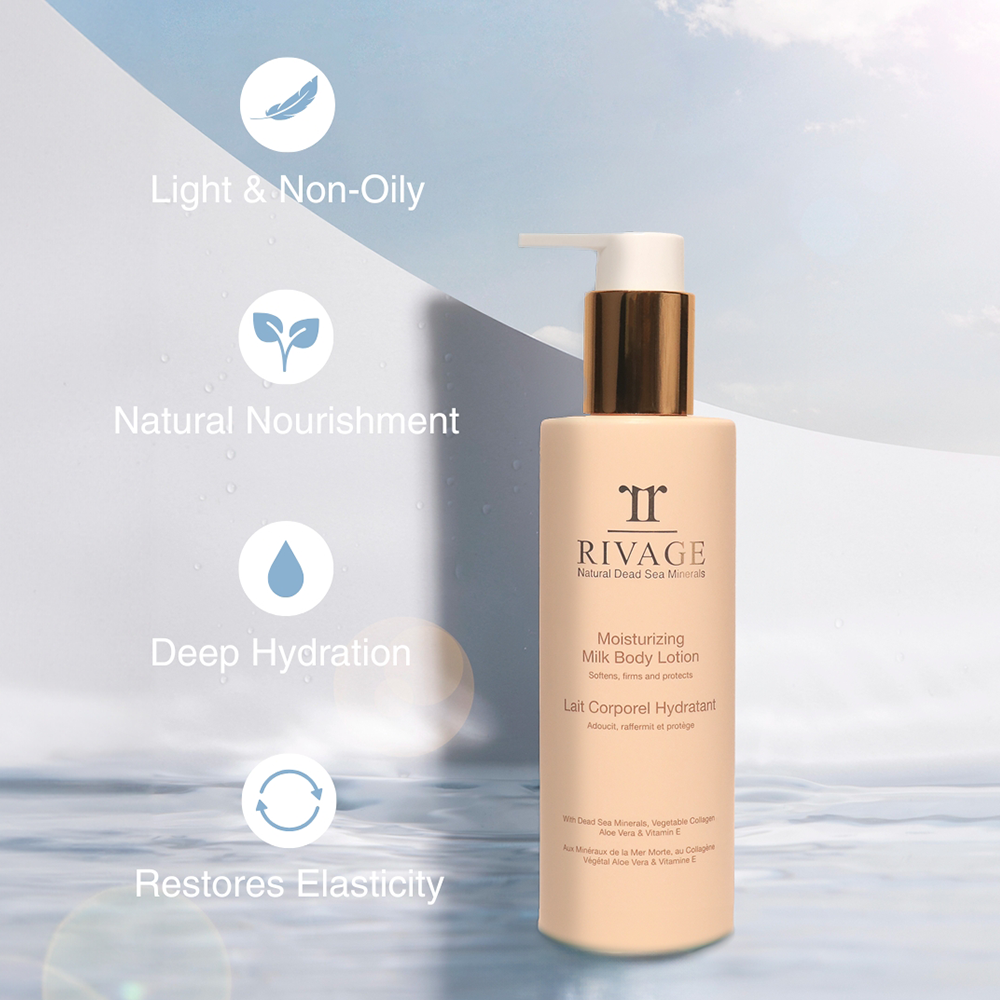 RIVAGE Moisturizing Body Milk Lotion with Vegetable Collagen - Bottle 200ml