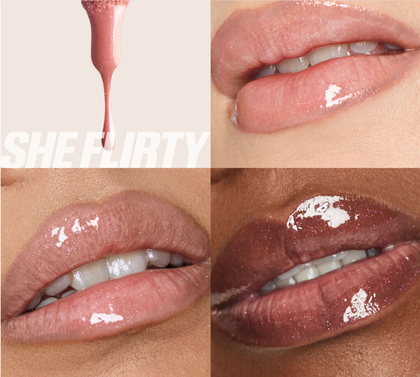 HUDA BEAUTY Nude FAUX FILLER Lip Gloss - Shimmer Finish
