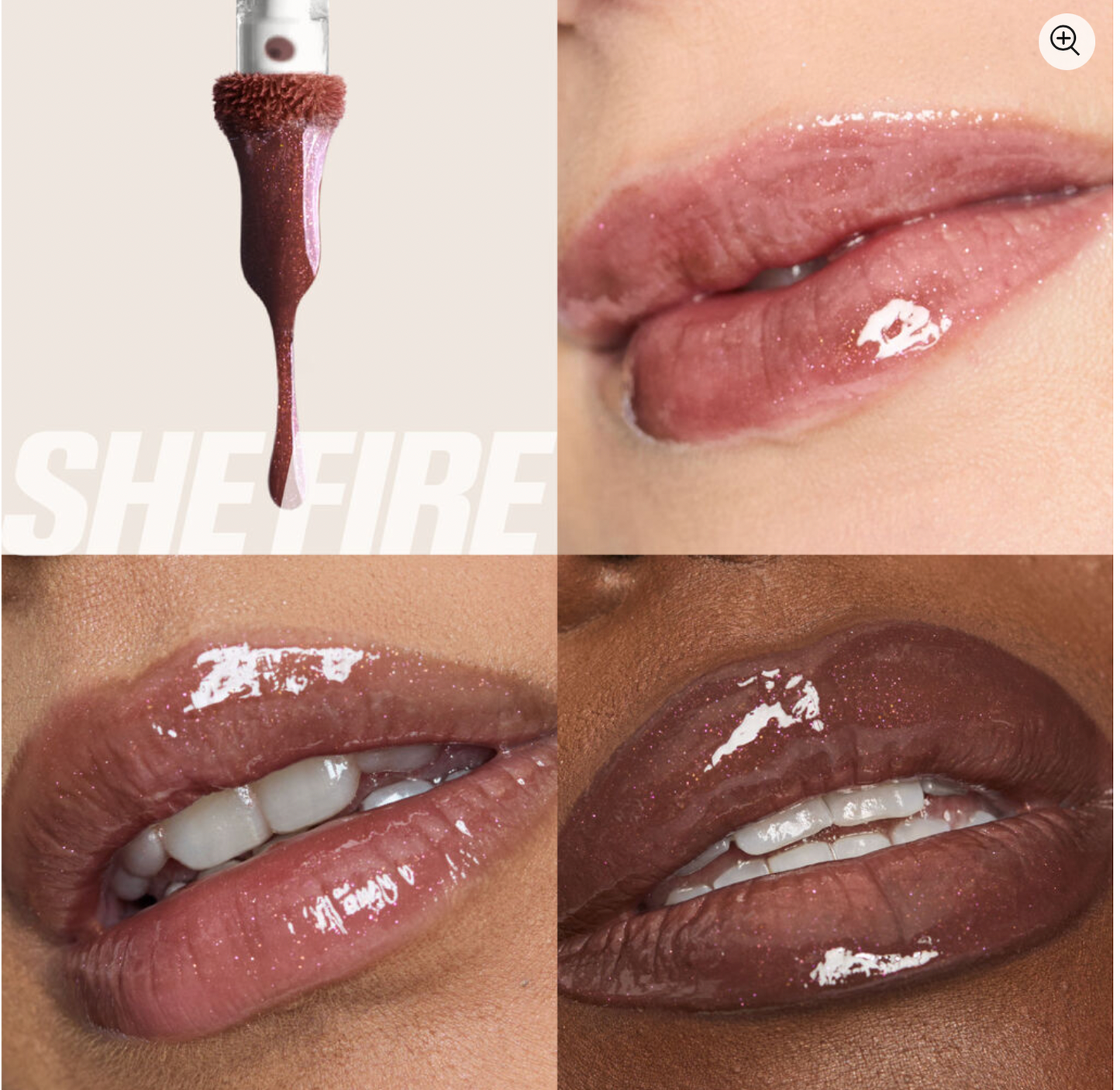 HUDA BEAUTY Nude FAUX FILLER Lip Gloss - Shimmer Finish