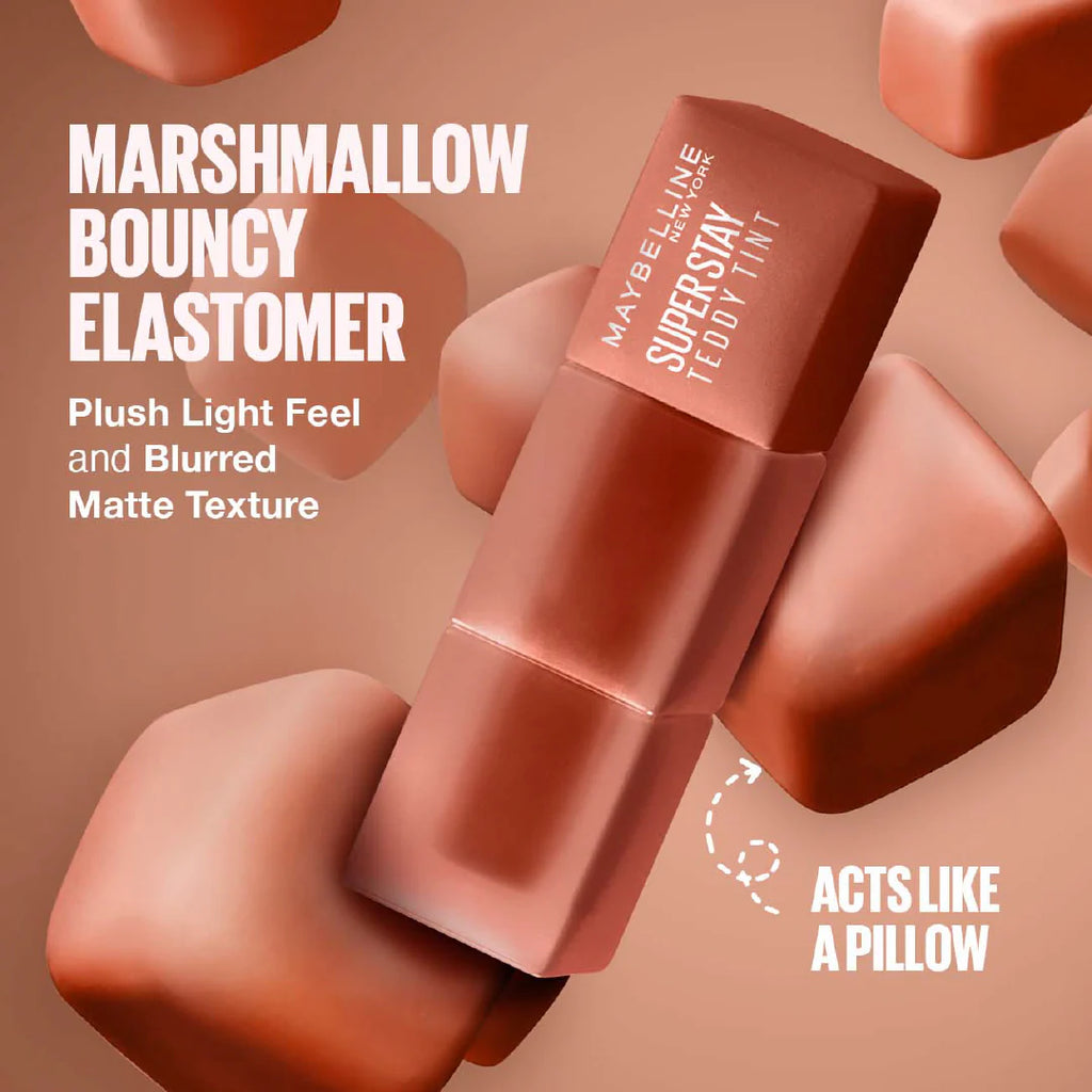 MAYBELLINE Super Stay Teddy Tint Soft Blurred Matte Lip Tint | 12h Longwear, Transfer proof