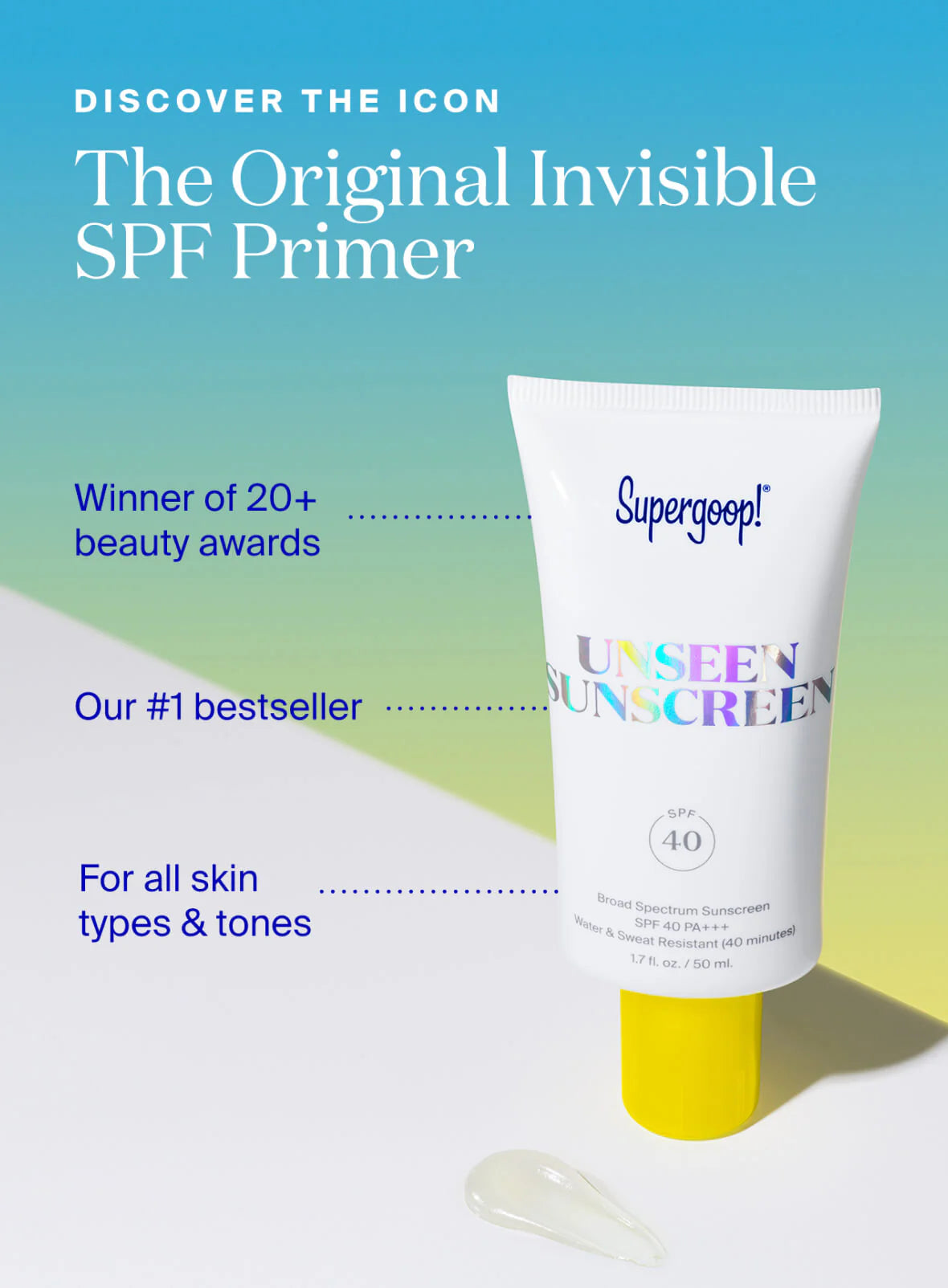 SUPERGOOP Unseen Sunscreen SPF 40 50ML