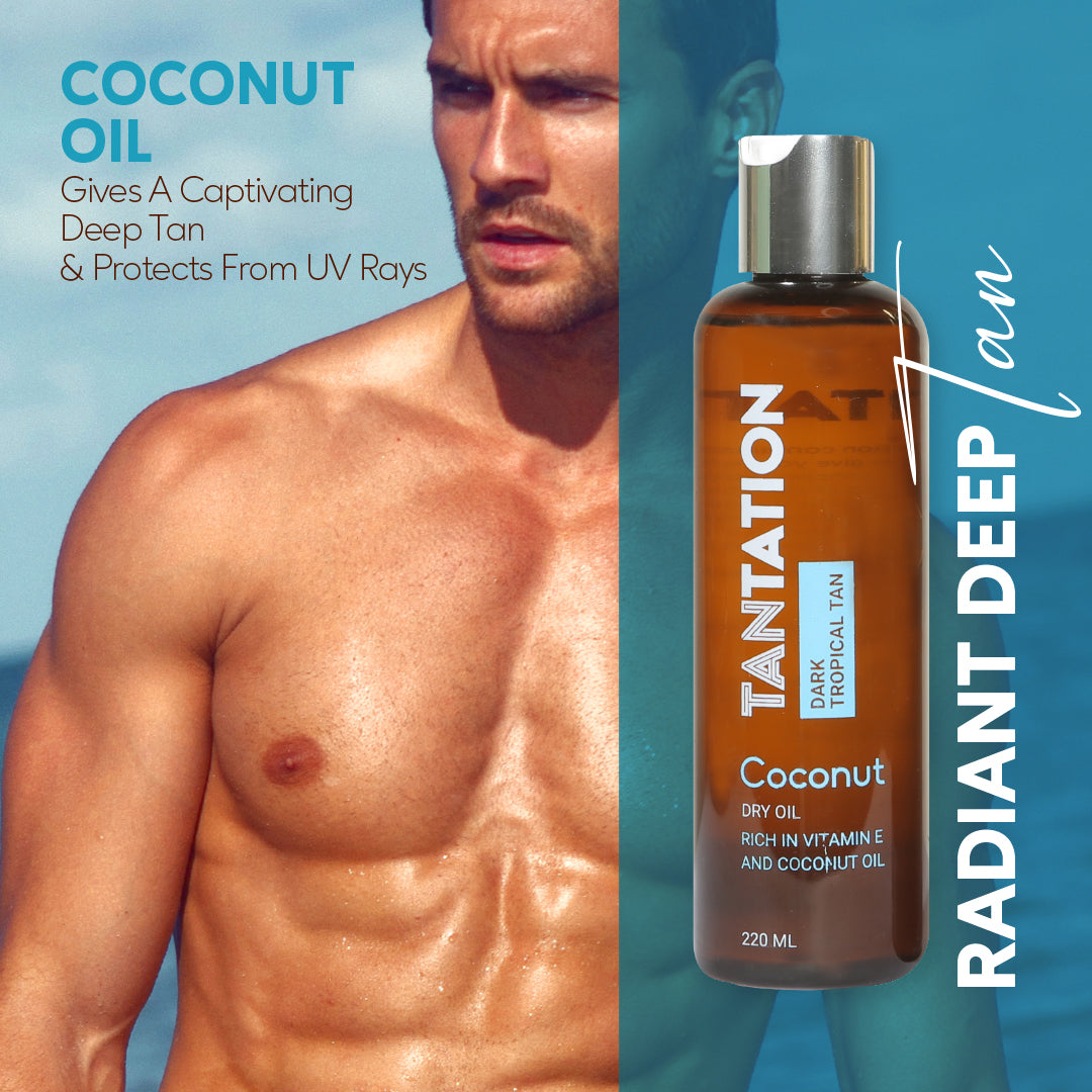 TANTATION Coconut Dark Tropical Tan Dry Oil 220ml | Tanning Oil for a Deep, Tropical