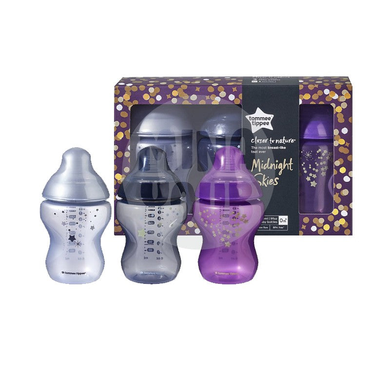 Tommee Tippee Midnight Skies 3 Baby bottles 260ml