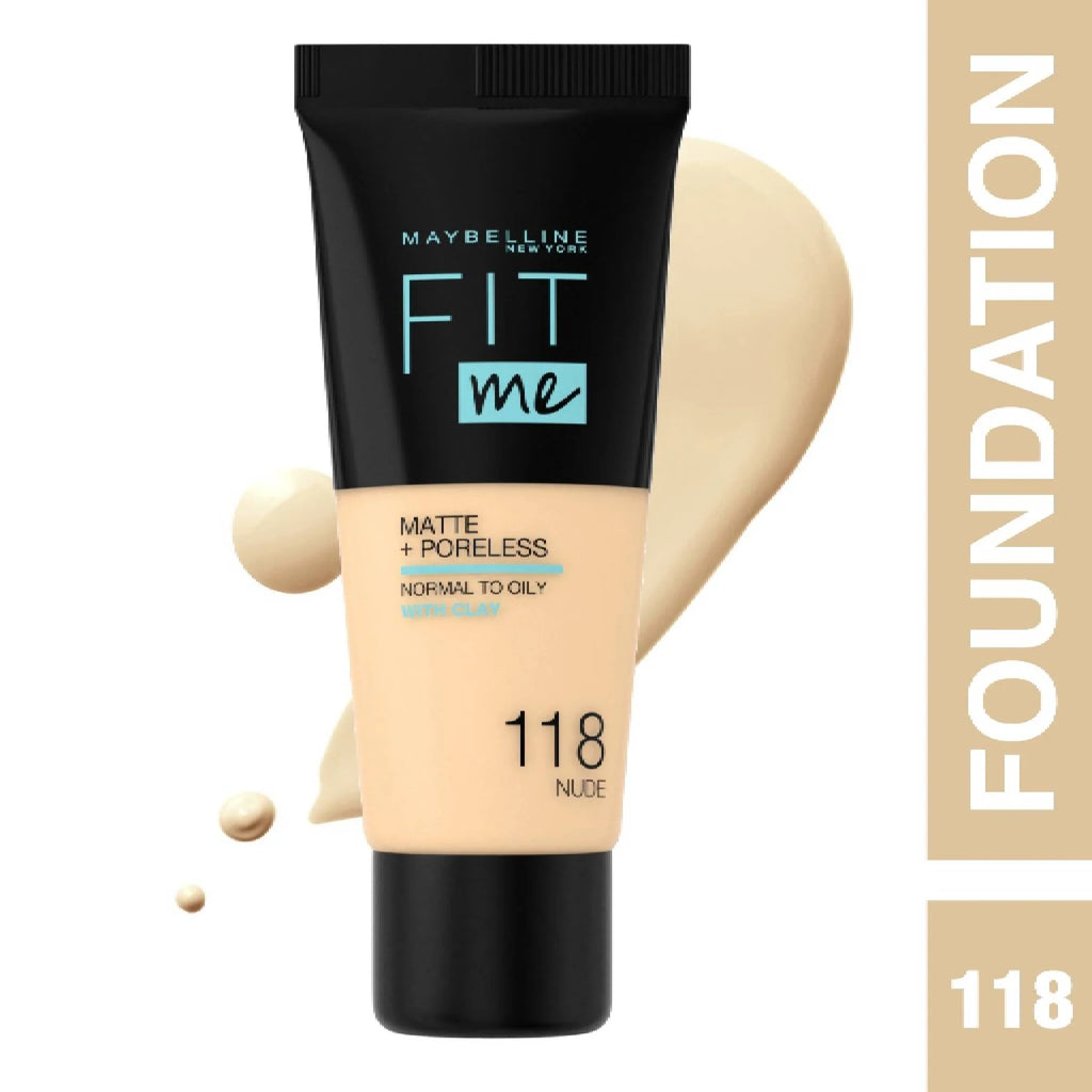 Maybelline New York Fit Me Matte Poreless Liquid Foundation Ideal For Normal To Oily Skin