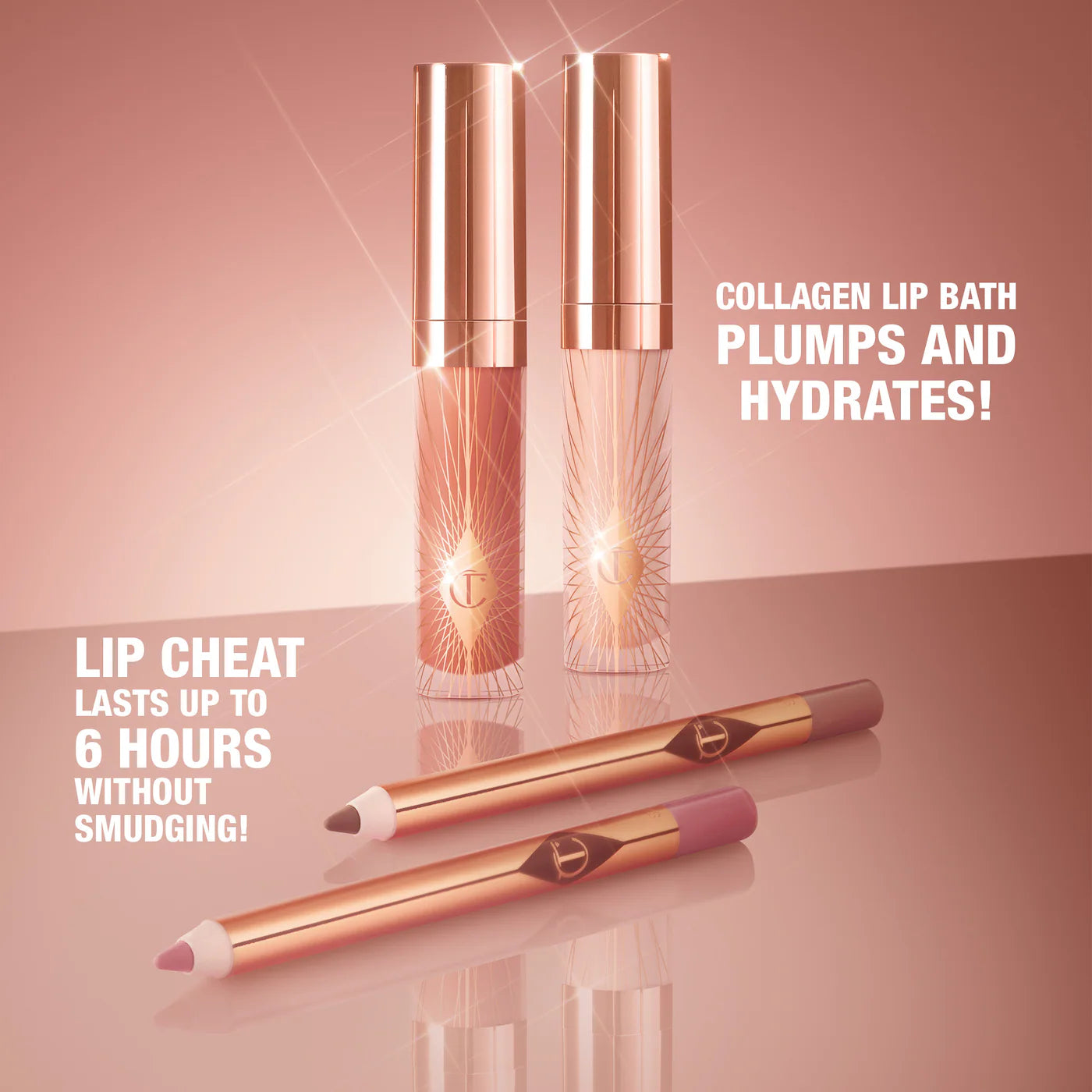 CHARLOTTE TILBURY Mini Glossy Pink Lip gloss + Lip Liner SET