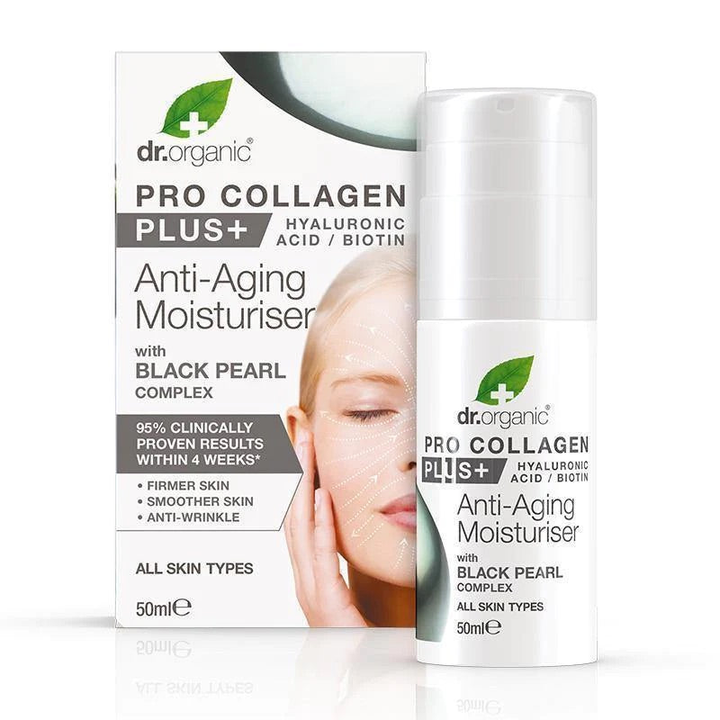 Dr. organic pro collagen anti-aging moisturiser with black pearl complex  50ml