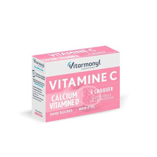 Vitarmonyl Vitamine C + calcium à croquer 24cps