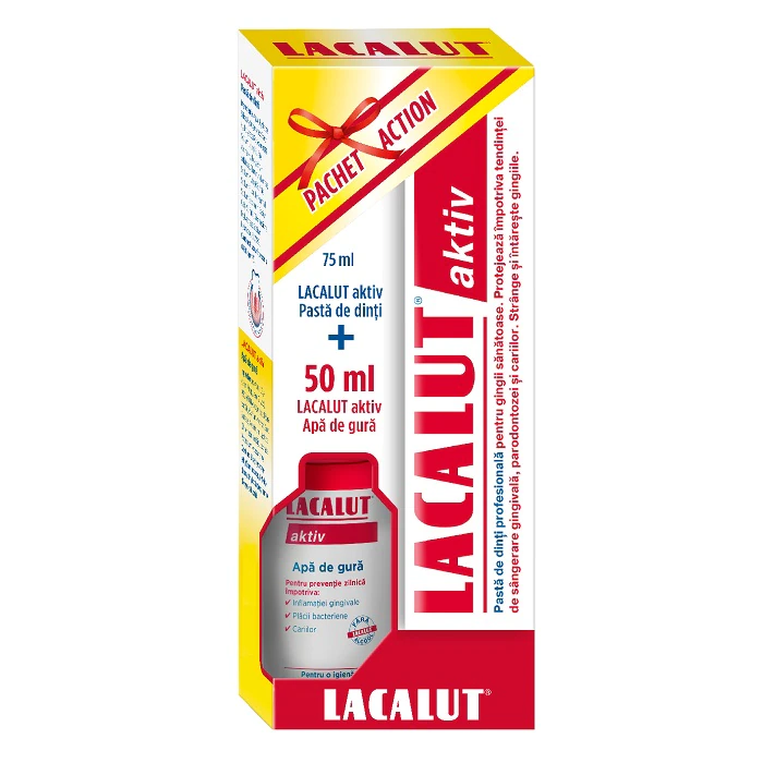 LACALUT aktiv toothpaste + free 50ml mouthwash